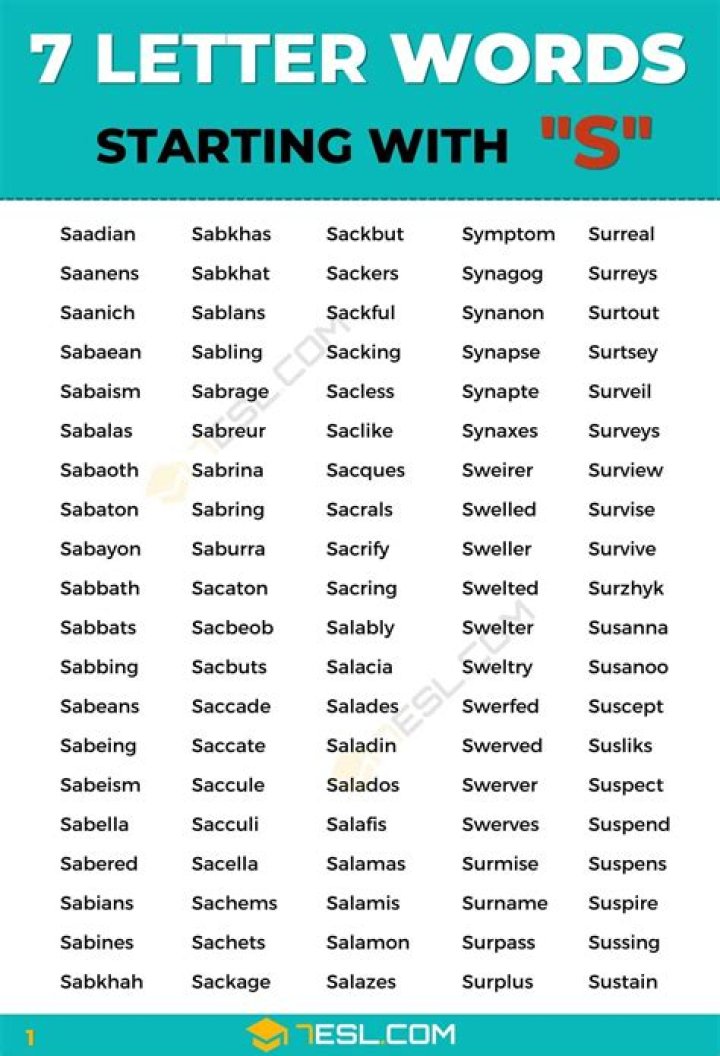 Discovering the World of 7 Letter Words Starting with S
