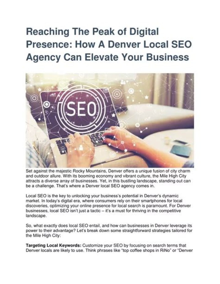Denver Local SEO Agency: Your Key to Dominating Local Search Rankings