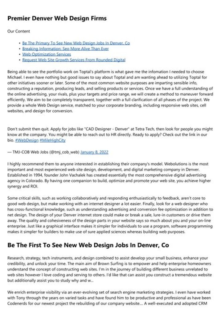 Top Denver Web Design Firms: A Comprehensive Guide to Transform Your Online Presence