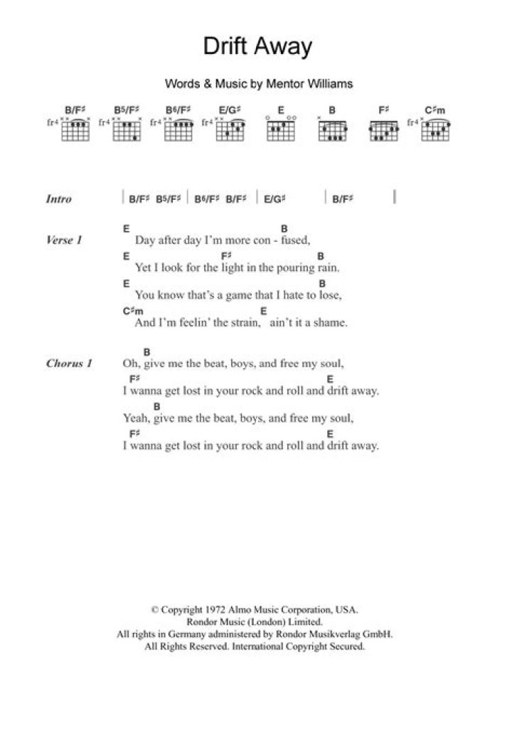 Drift Away Chords: A Comprehensive Guide for Beginners and Enthusiasts