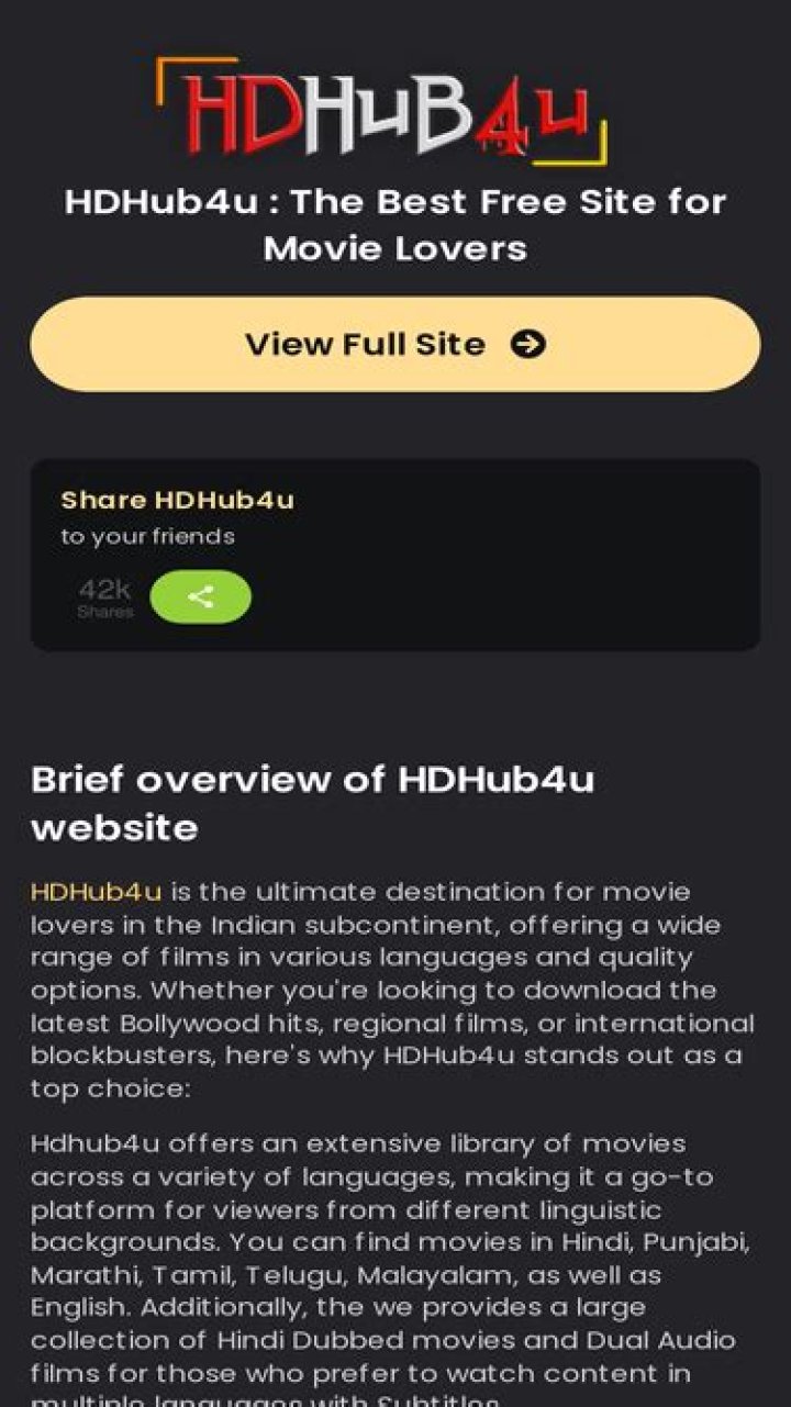 HDHub4U.Men: Your Ultimate Guide to High-Quality Movie Streaming