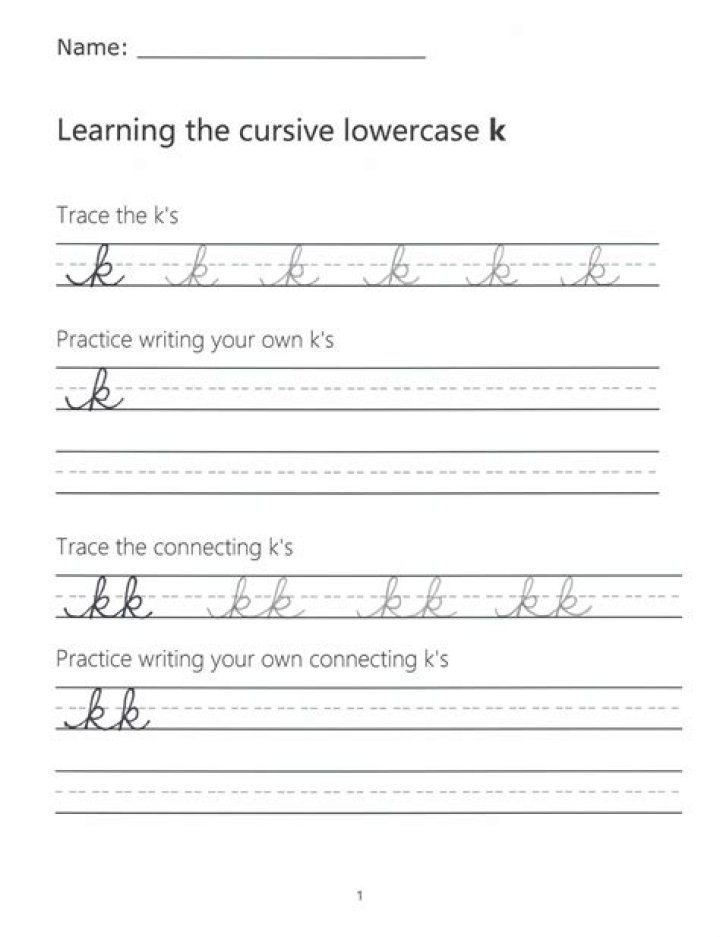 Mastering Lowercase k in Cursive: A Complete Guide