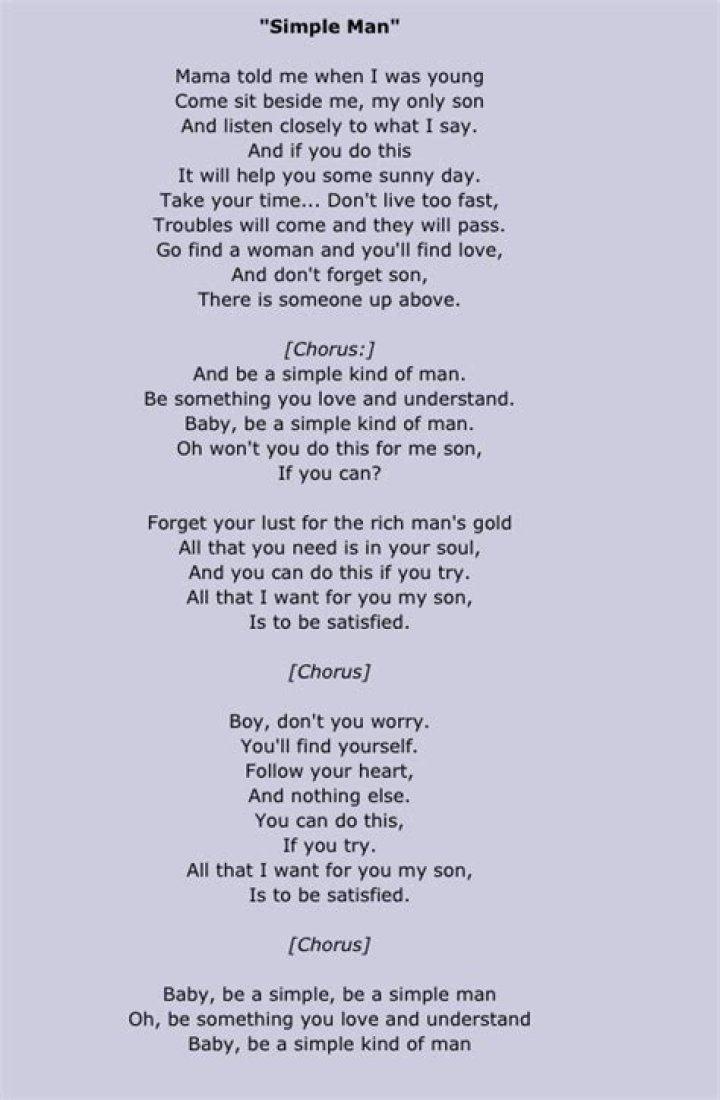 Exploring the Depths of "Simple Man" Lyrics