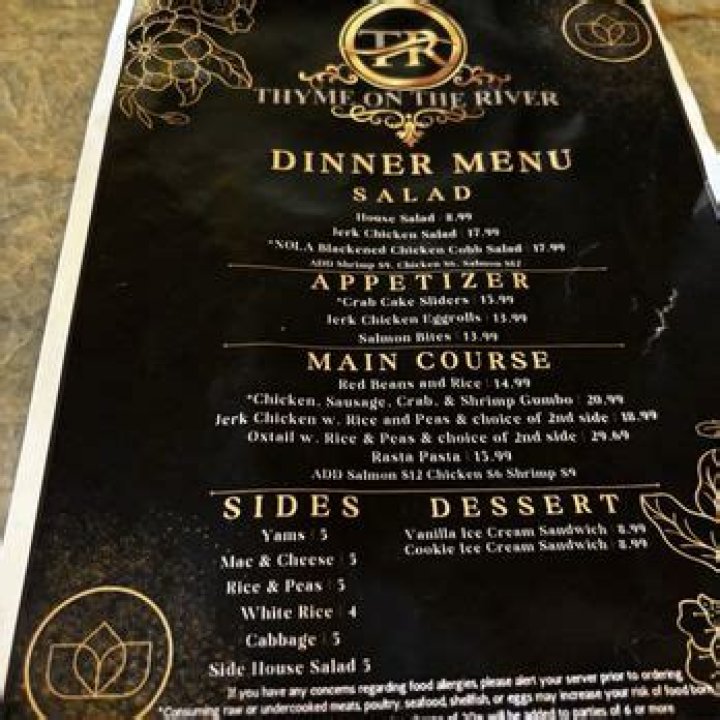 Thyme on the River Menu: A Culinary Journey Along the River